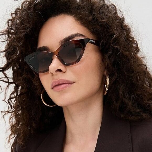 Gucci Women Sunglasses Black Smoke Cat Eye GG1931S 001 NEW AUTHENTIC